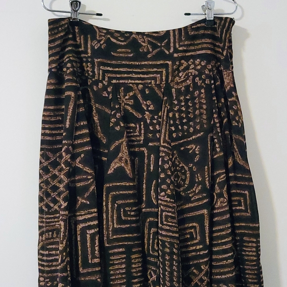 Chaps Dresses & Skirts - Chaps Black and Brown Geometric A-Line Skirt